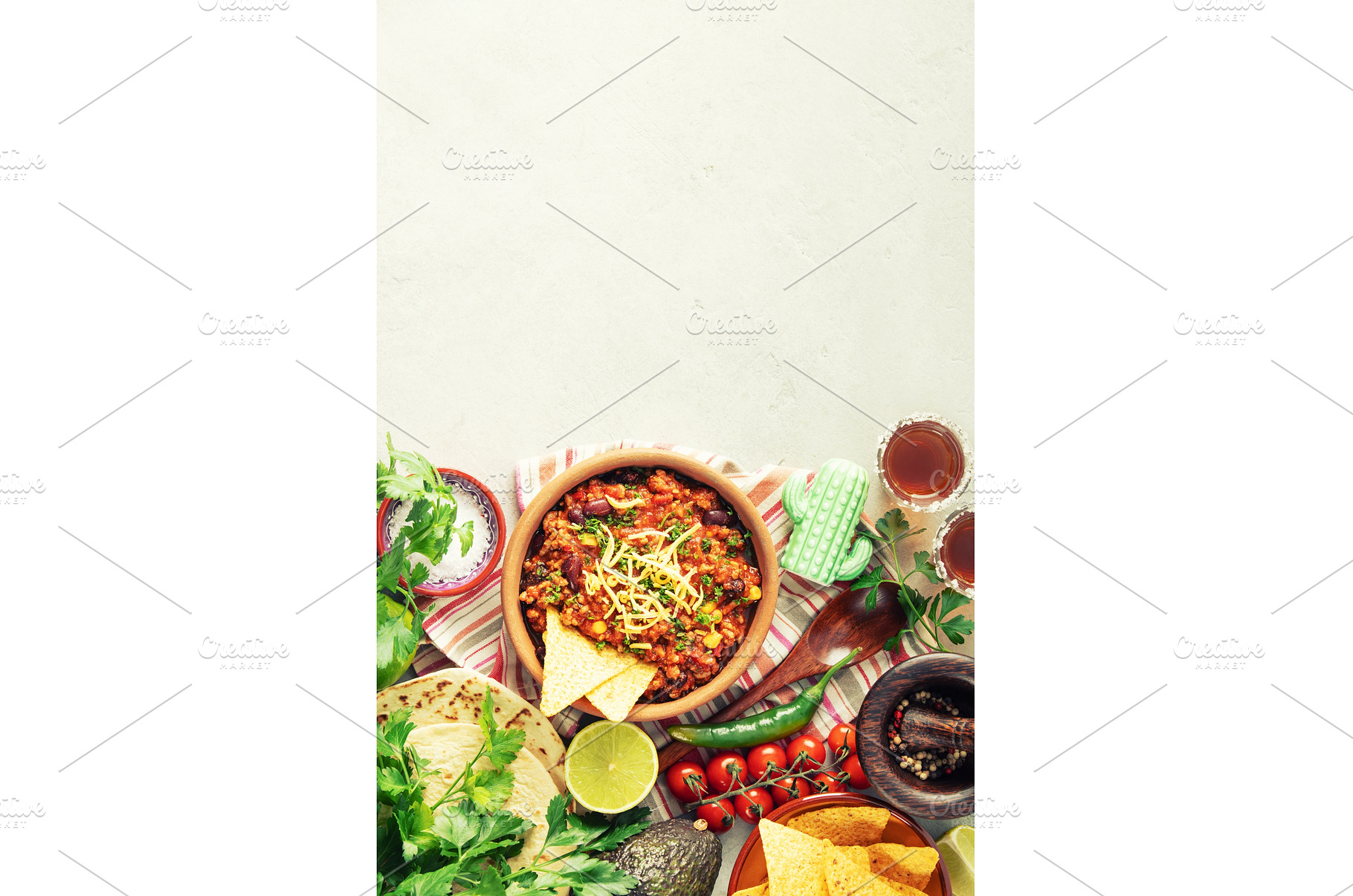 Mexican Beef Chili Con Carne with, a Food & Drink Photo by Natalia Klenova's Shop