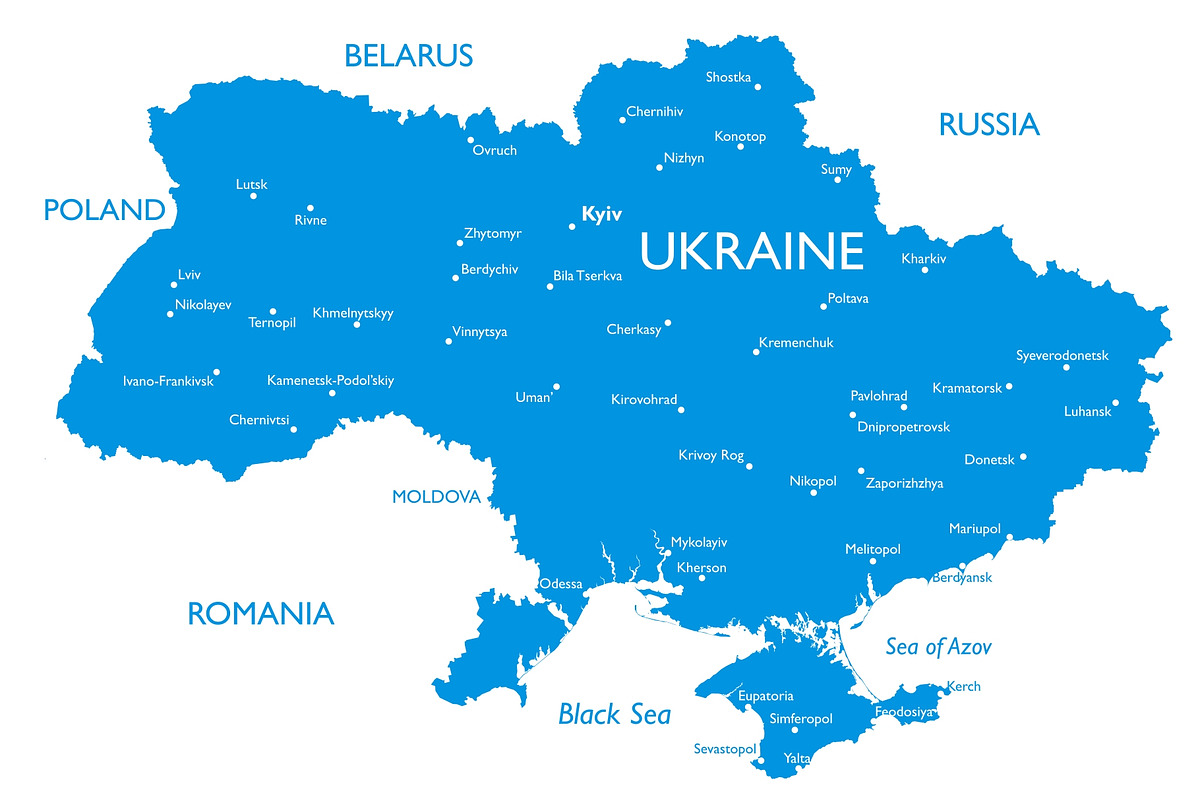 Vector map of Ukraine, an Illustration by ilynx
