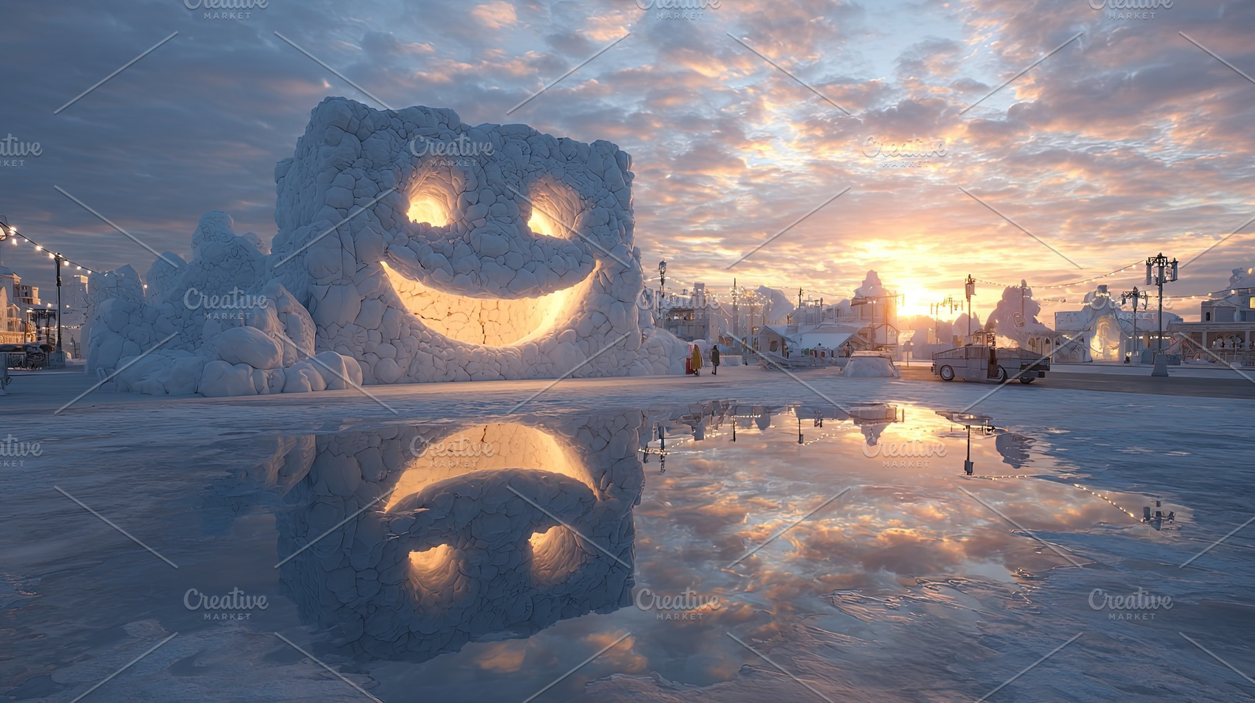 Smiling Ice Sculpture at Sunset, a Nature Photo by Ales Munt