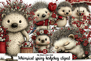 whimsical spring hedgehog clipart, an Illustration by Designworld (Thumbnail 1 of 4)