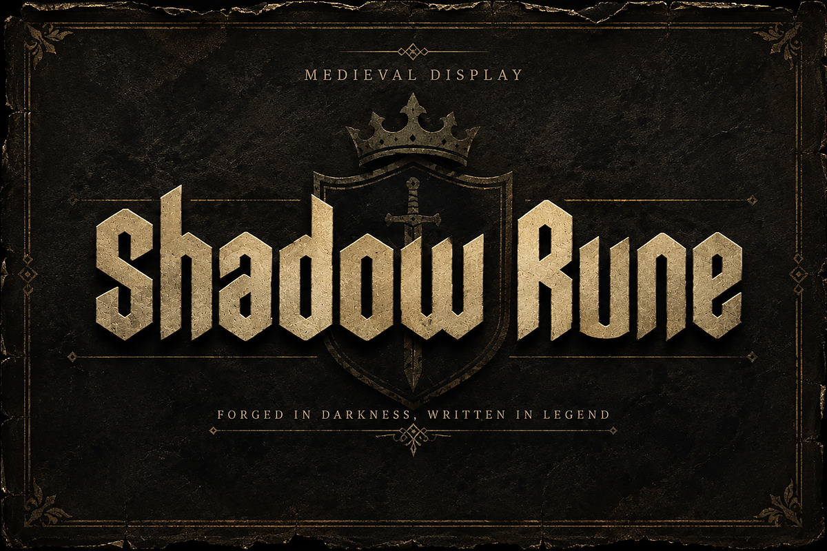 Shadow Rune —Gothic Blackletter Font, a Blackletter Font by Wow Magic (Photo 1 of 4)