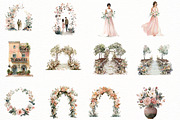 Watercolor Wedding Clipart, an Illustration by Designworld (Thumbnail 2 of 8)
