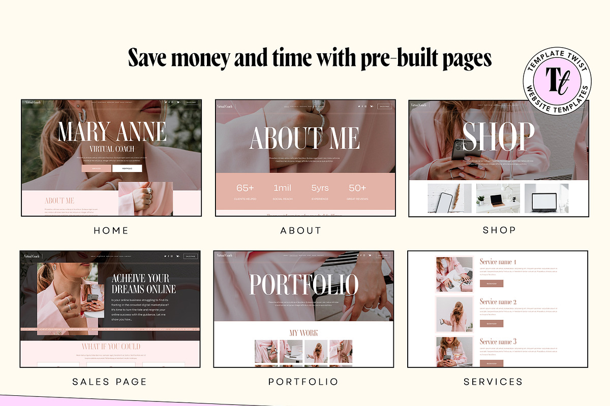 Faceless Squarespace Coach Template, a Squarespace Template by Template Twist Shop (Photo 7 of 10)