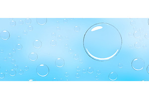 3D Background With Clear Water Drops