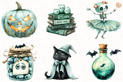 Mint Green Halloween Clipart, an Illustration by OK Design (Thumbnail 5 of 5)