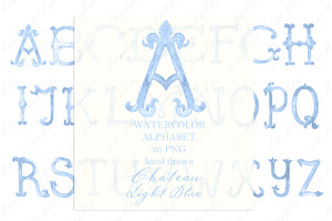 Chateau Vintage Letters Watercolor