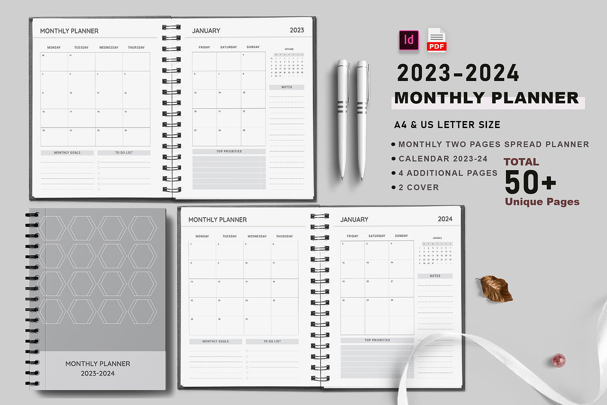 Ultimate Monthly Planner 2023-2024, a Stationery Template by Design Zone (Photo 1 of 5)