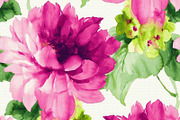 Watercolor floral & Peacock feathers, a Pattern Graphic by DidiArtWorld (Thumbnail 6 of 6)