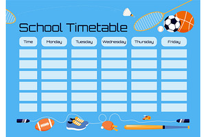 School Timetable for Sport Lovers