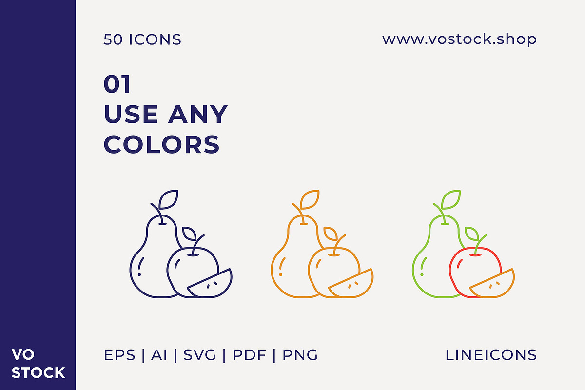 50 Thanksgiving Day Icons, an Outline Icon by vo.stock (Photo 3 of 6)