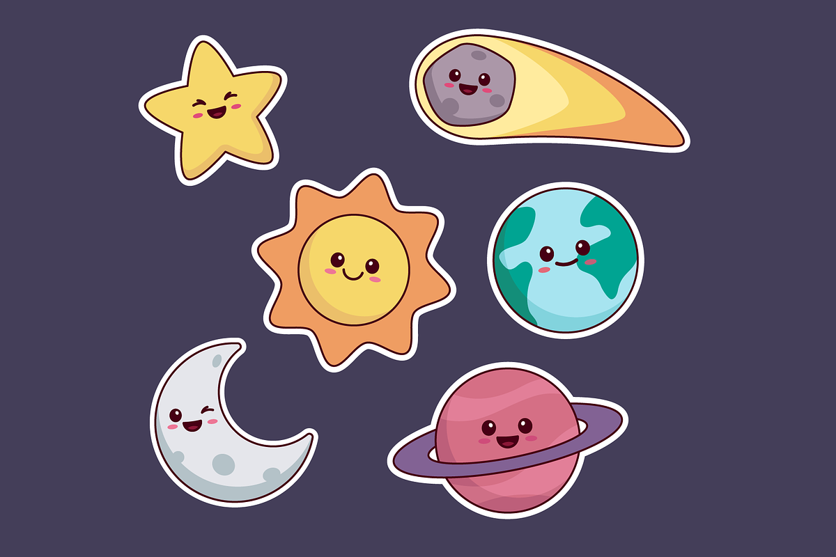 Space objects, planets, an Illustration by Cmeree