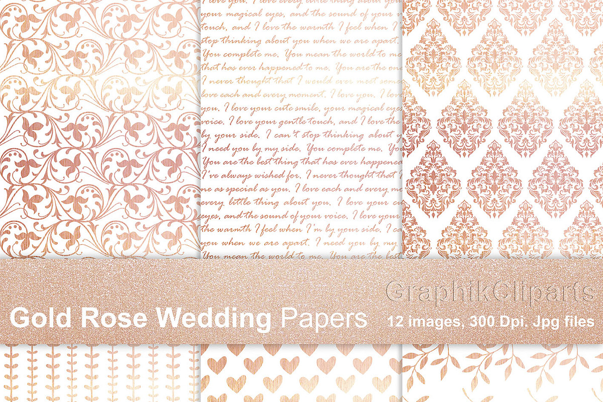 Rose gold Wedding Papers, a Texture Graphic by Chus Moreno Studio (Photo 2 of 4)