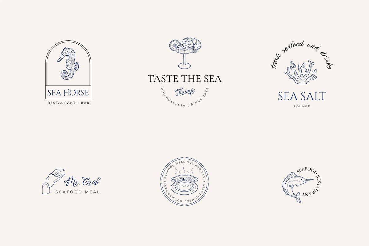Seafood logo elements and templates, a Graphic by Vasylyka (Photo 4 of 15)