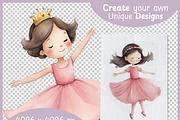 Little Pink Princess Watercolor Art, a Decorative Illustration by Digital Dreamscaping (Thumbnail 4 of 9)