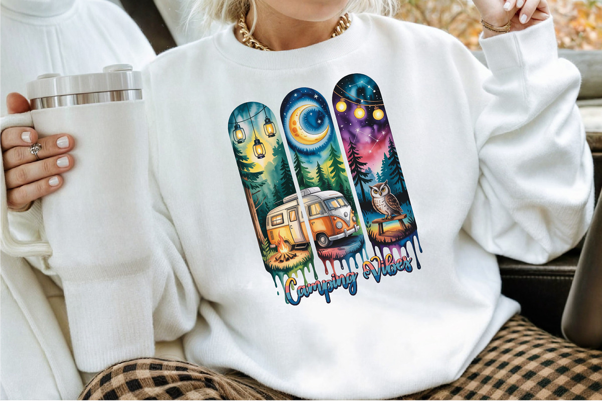 Camping Vibes Brushstroke Sublimatio, an Illustration by Sublimation Artist (Photo 7 of 9)