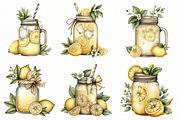 Watercolor summer lemonade jar clipa, an Illustration by Designworld (Thumbnail 2 of 5)