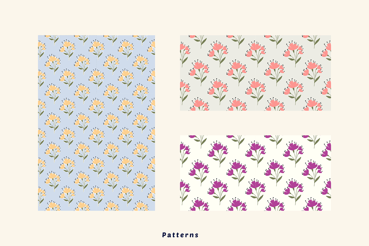 floral block print, a Pattern Graphic by AnnaEshka (Photo 2 of 2)
