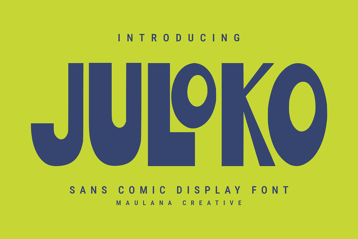 Juloko Sans Serif Display Font, a Sans Serif Font by Maulana Creative (Photo 1 of 7)
