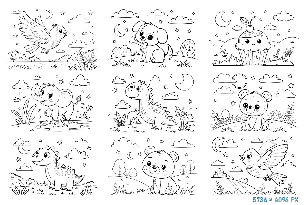 Big Kids Coloring Pages Bundle, an Education Illustration by Vaniuta_Art (Photo 3 of 7)
