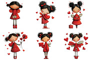 Whimsical Valentine Fairy Girl Clipa, an Illustration by CraftArtStudio (Thumbnail 2 of 6)