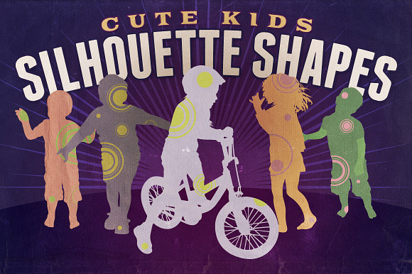 Silhouette Shapes Cute Kids