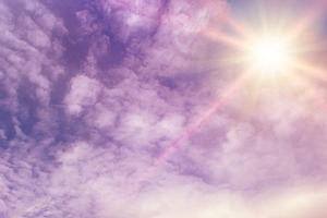 Fantastically beautiful sky in lilac tones
