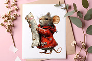 Whimsical Mouse Christmas Clipart, an Illustration by SinaCreation (Thumbnail 8 of 11)