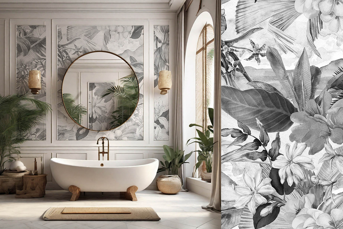 Tropical floral patterns set, a Pattern Graphic by emeraldthue (Photo 3 of 28)