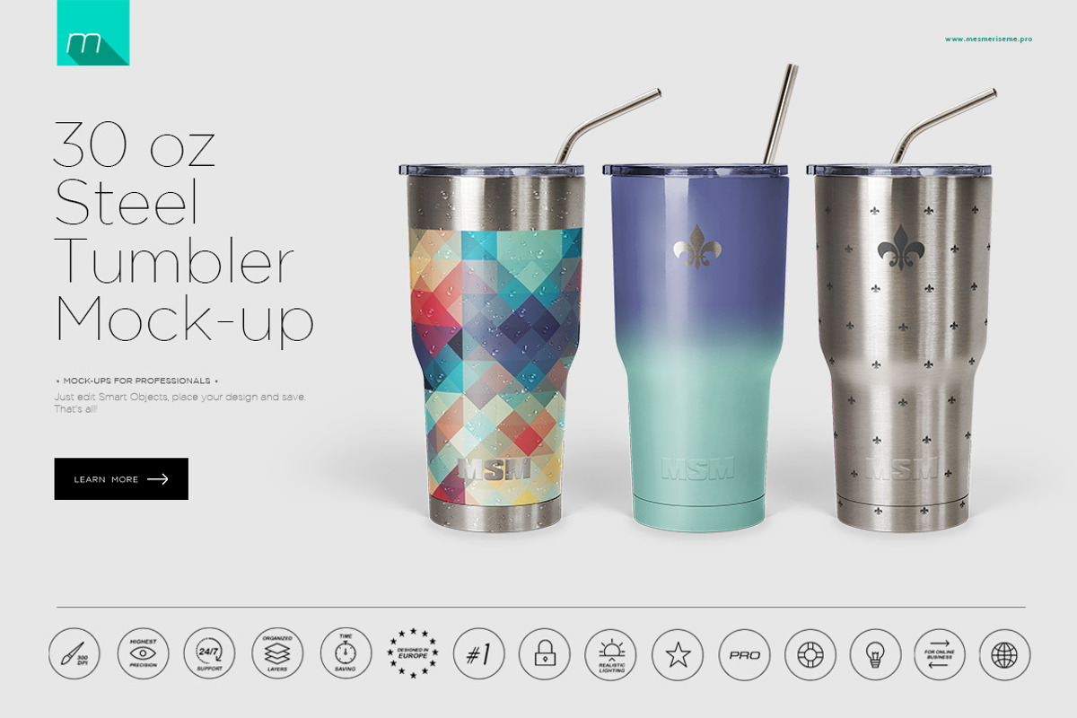 30 oz Stainless Tumbler Mock-up, a Cups & Container Mockup by Mocca Mockups Store (Photo 1 of 7)