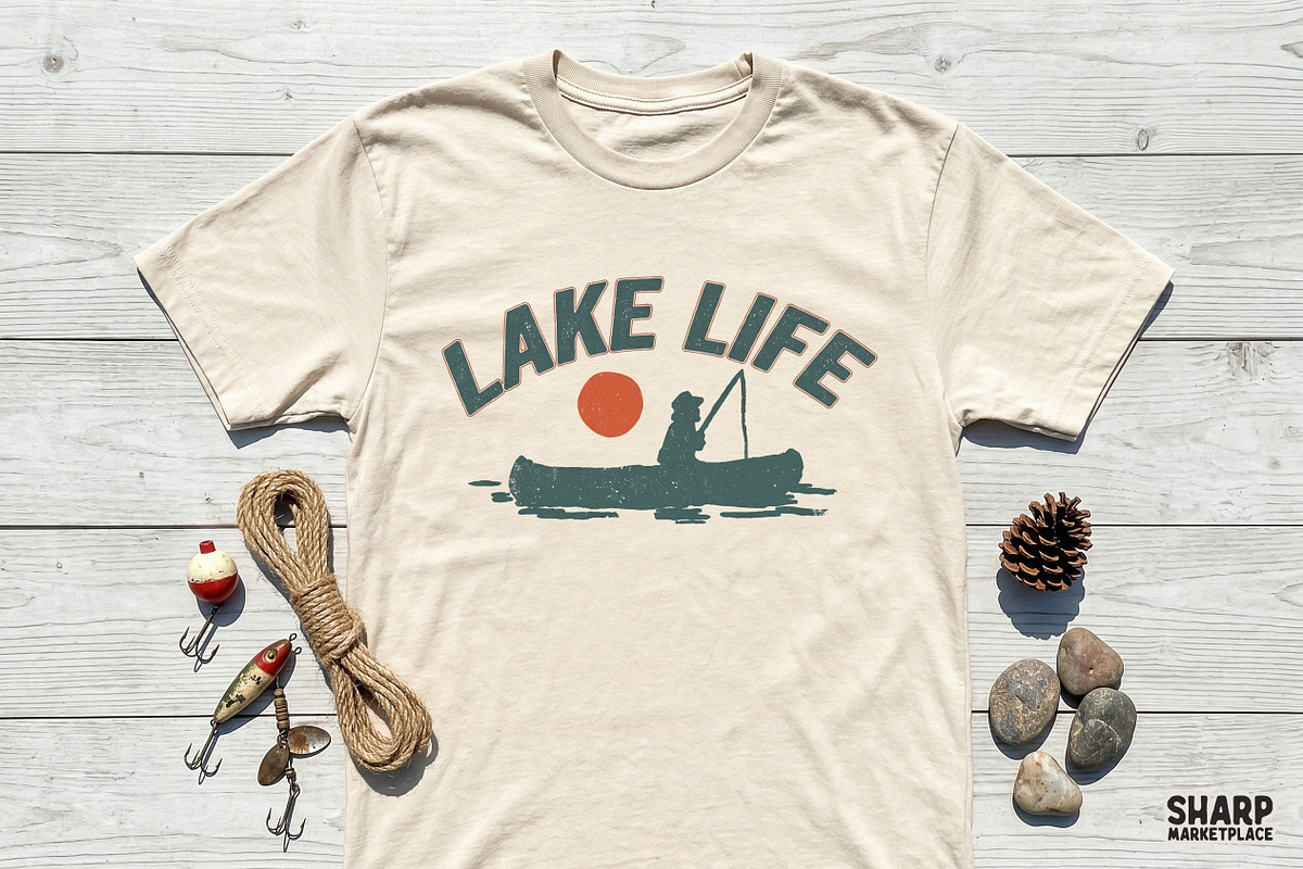 Lake Life Fishing Kayak Sunset, an Object Graphic by SharpMarketplace (Photo 3 of 6)