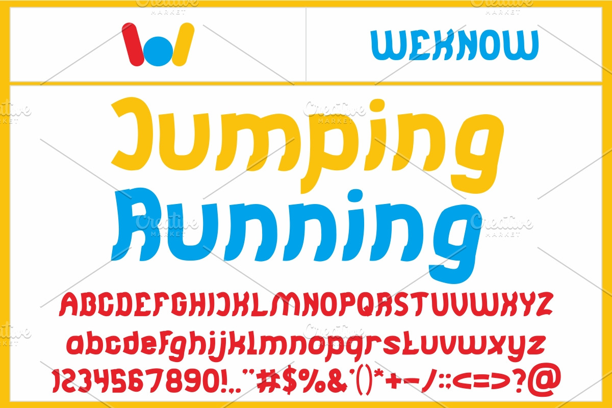 Jumping and Running font, a Font by weknow (Photo 1 of 5)