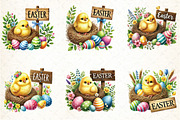 Watercolor Cute Easter Chick Clipart, an Illustration by DreamCafeArt (Thumbnail 3 of 4)