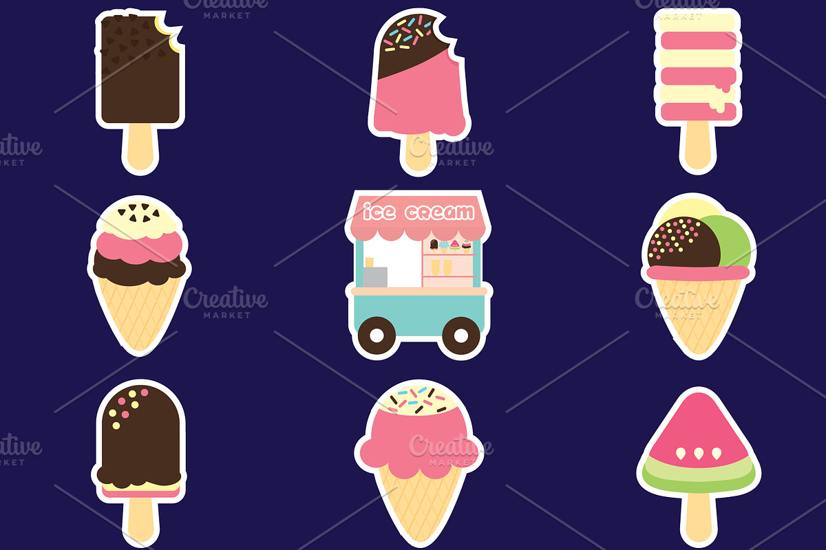 Ice creams collection, a Food Illustration by lavinialorena (Photo 2 of 2)
