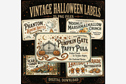 Vintage Halloween Labels PNG Bundle, a Seasonal Illustration by Tanya Kart (Thumbnail 6 of 6)