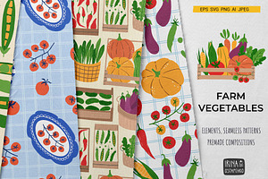 Farm Vegetables | 100% Hand drawn, a Food Illustration by Irina Ostapenko