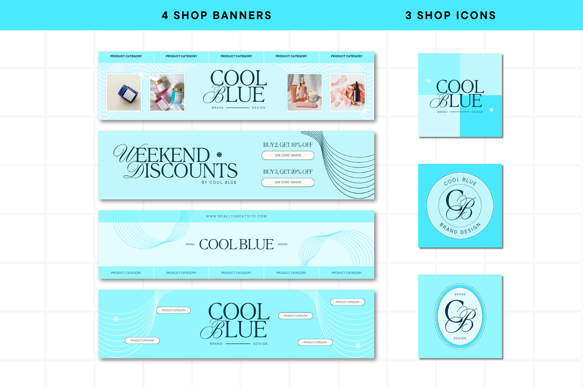 Blue Etsy Shop Kit Template, a Branding & Logo Template by Anna Design Studio (Photo 3 of 8)
