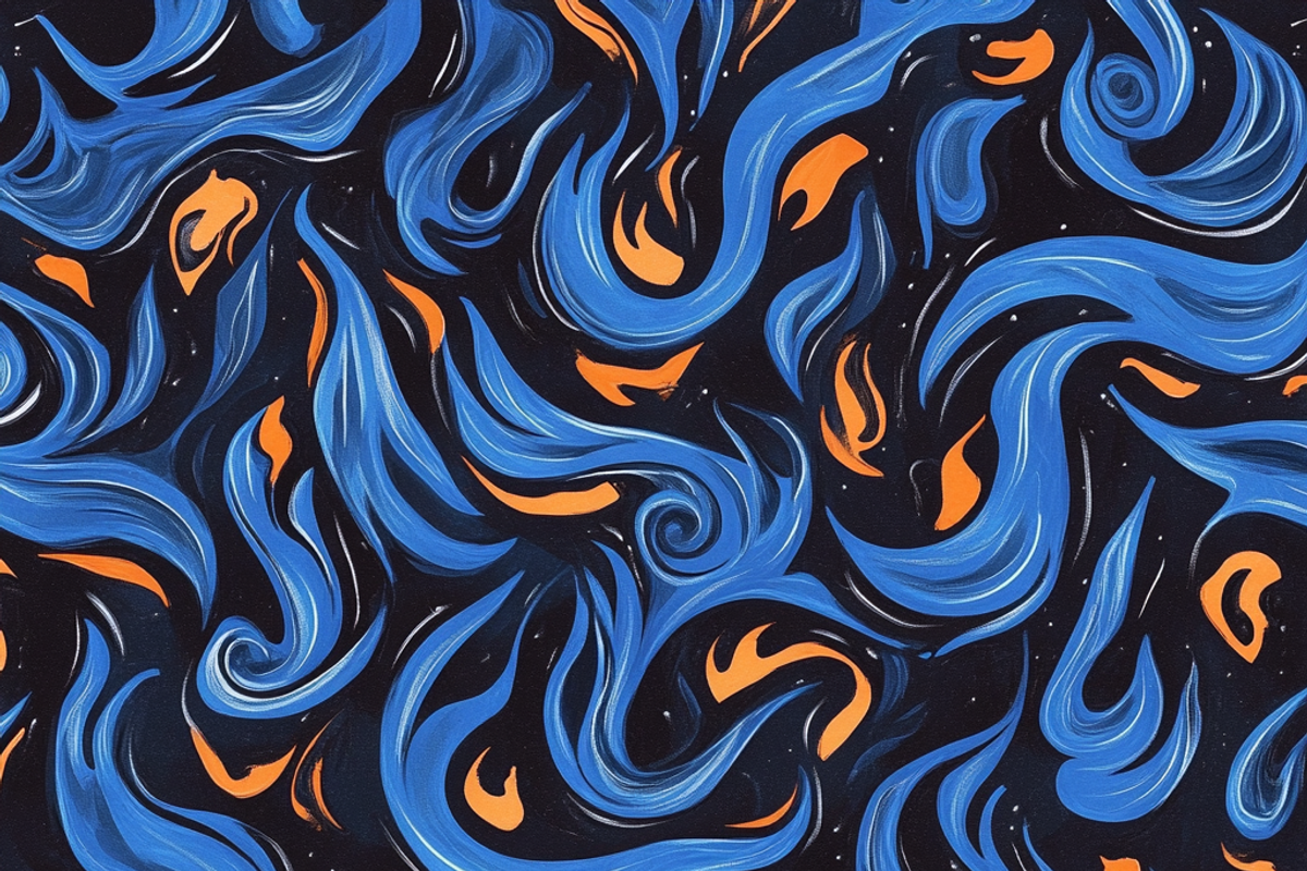 Blue Flame Leather | Fiery Blue, a Pattern Graphic by Printable Treasure (Photo 6 of 7)