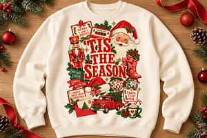 Girly Coquette Retro Christmas Png