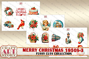 Merry Christmas Fussy-3 Cuts, a Person Illustration by CraftArtStory (Thumbnail 2 of 6)