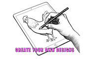 50 Chicken Procreate Stamps Brushes, a Brush Add-On by Procreate Sale (Thumbnail 3 of 6)