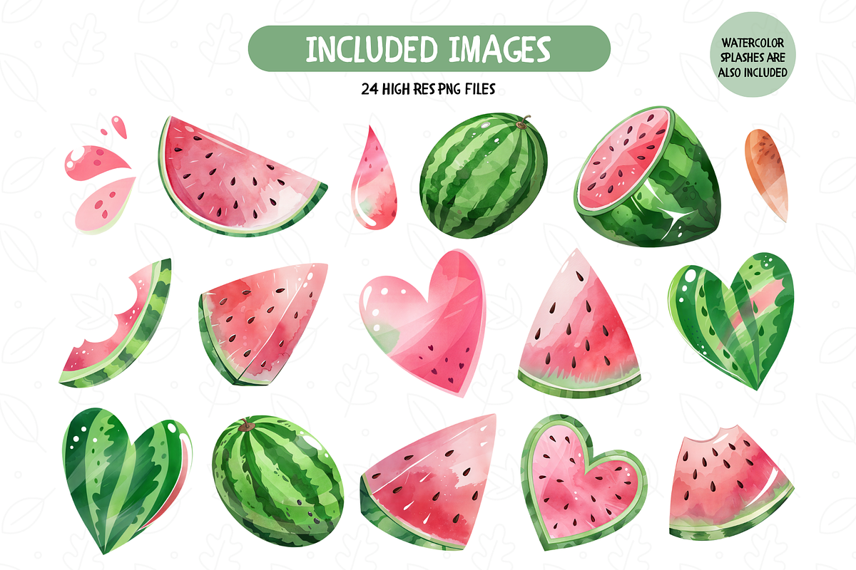 Pink Watermelon Clipart Bundle, an Illustration by TatiMockup (Photo 2 of 4)