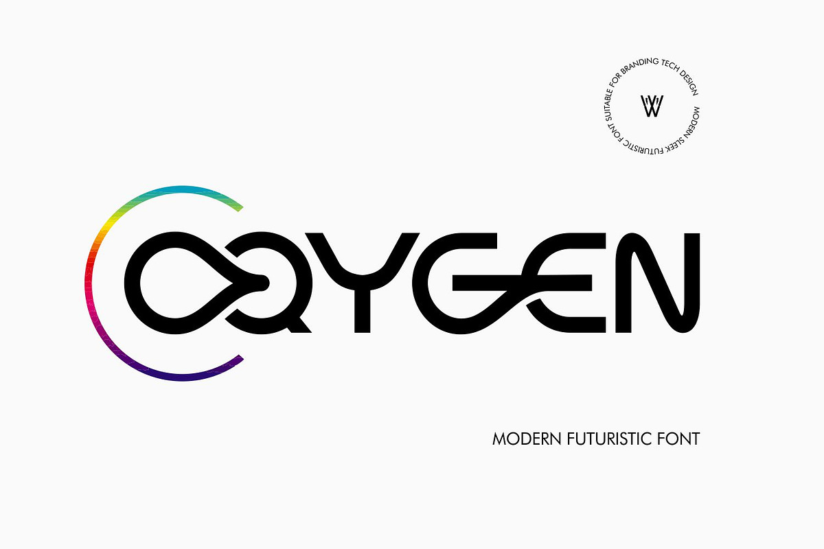 Oqygen - Futuristic Font Logo Brand, a Sans Serif Font by WhymoreArt (Photo 1 of 11)