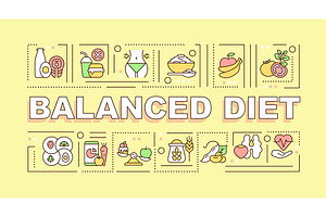 Balanced Diet Word Concepts Banner