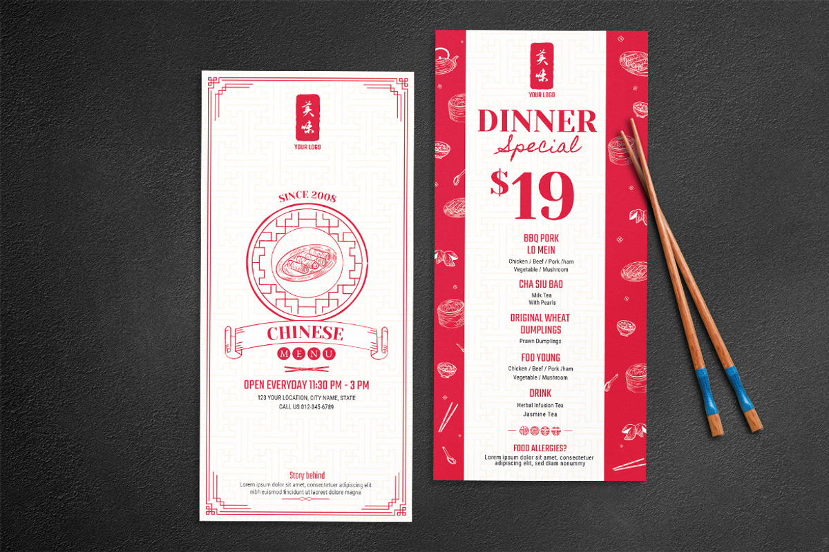 Chinese Asian Menu Template, a Flyer Template by BrandPacks (Photo 5 of 5)