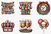 New Year Clipart, an Illustration by CreationArt (Thumbnail 7 of 7)