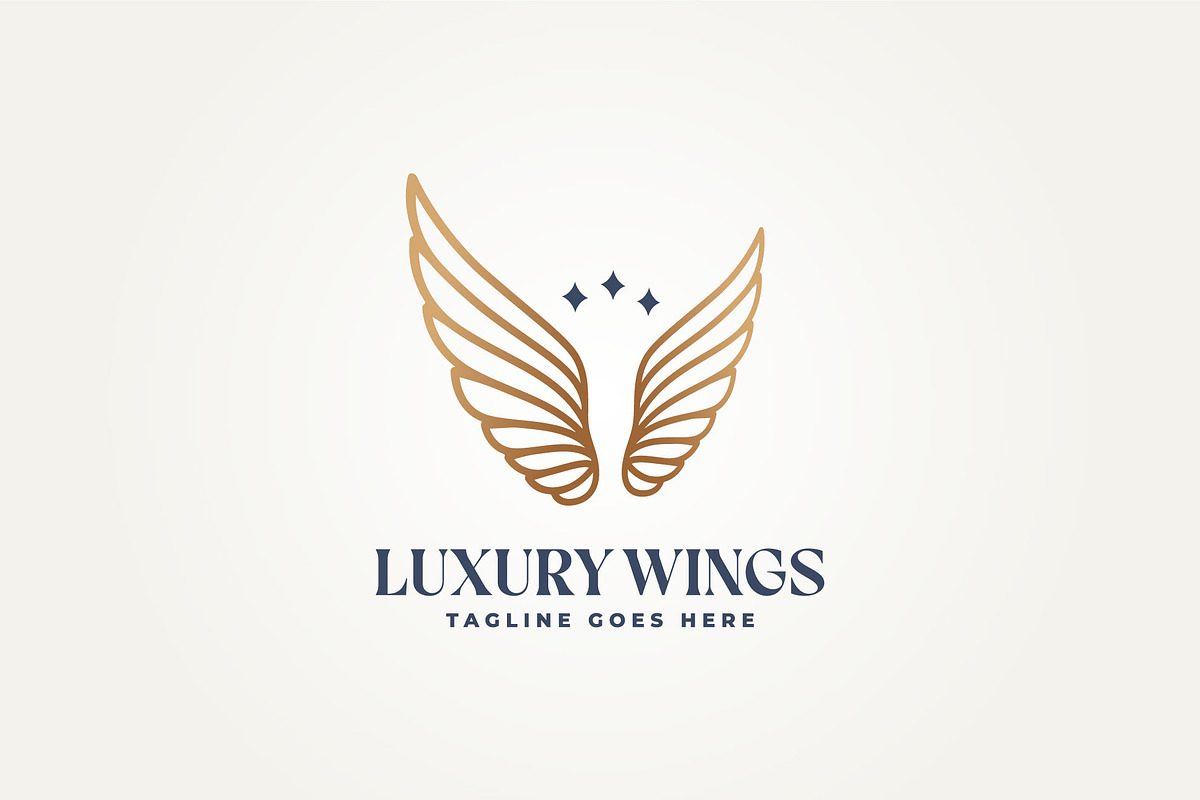 golden wings line art icon logo, a Branding & Logo Template by Blazybone (Photo 2 of 2)