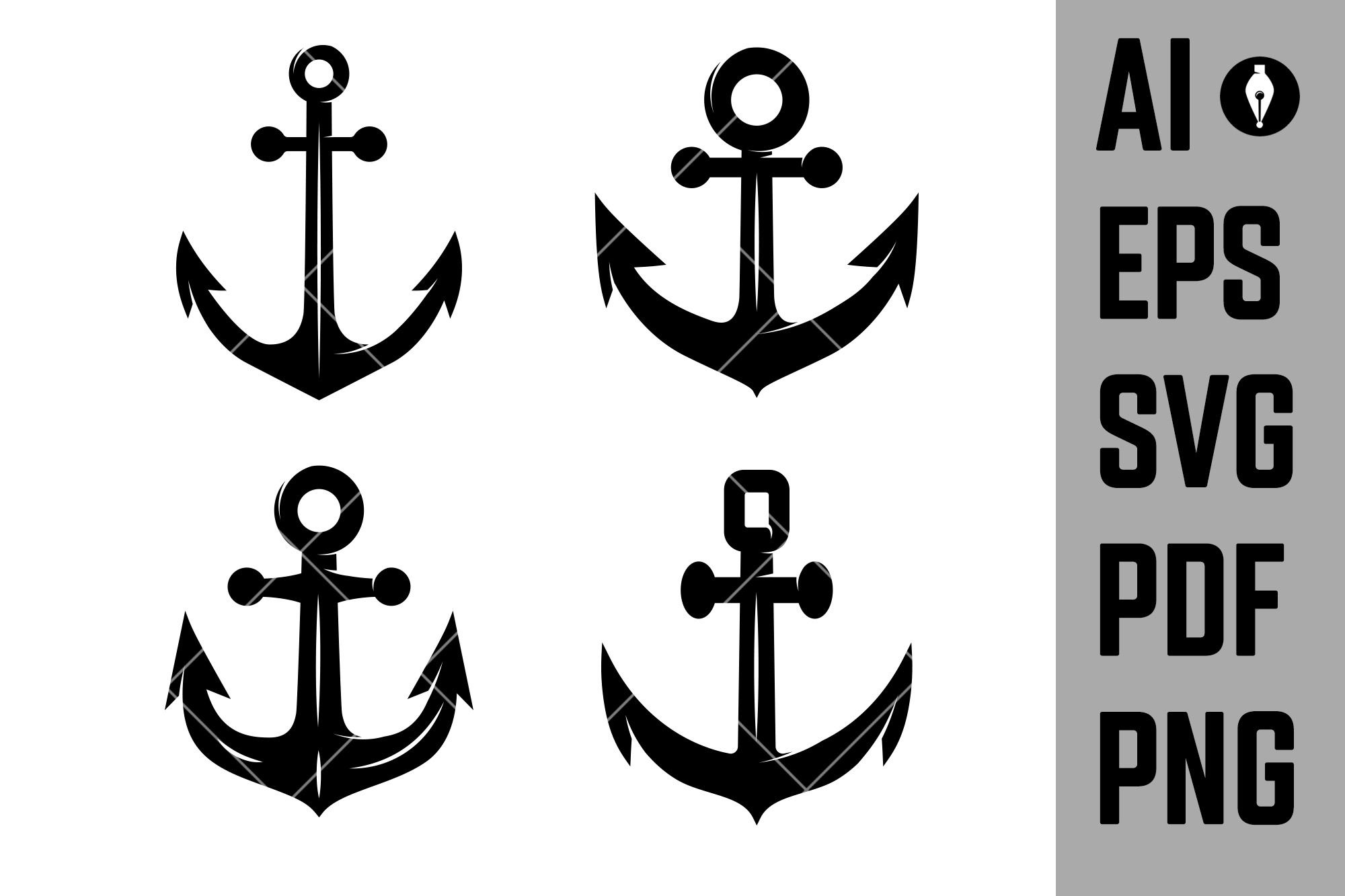 Set of icons of the anchor isolated, an Object Graphic by Vectorhight