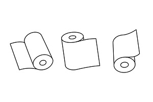 Soft toilet papers outline symbols, an Object Illustration by GraphiShop