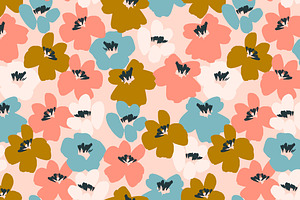 9 Floral Abstract Seamless Patterns.