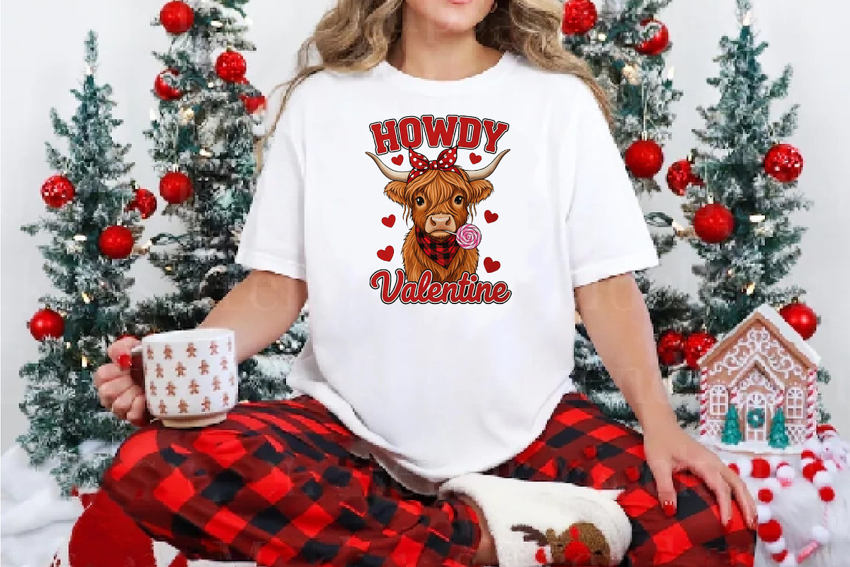 Howdy Valentine Highland Cow Cute, an Illustration by DreamArtGraphic (Photo 4 of 6)